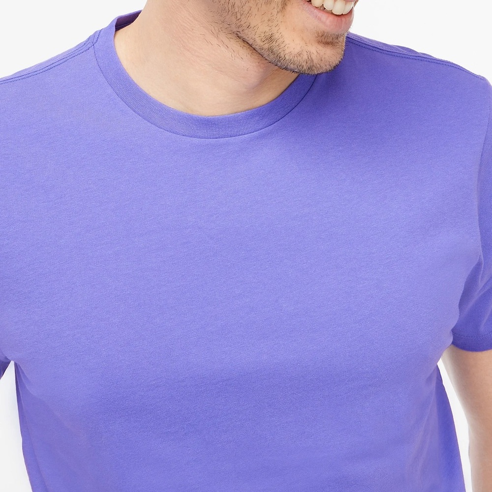 New mens JCrew purple cotton casual shirt sleeve crew neck tee Xl - Picture 2 of 6